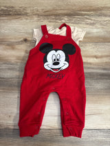 Disney Baby 2pc Mickey Mouse Overalls Set Beige sz 3-6m