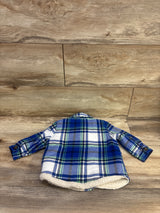 Carter's Plaid Sherpa-Lined Flannel Shacket Blue sz 12m