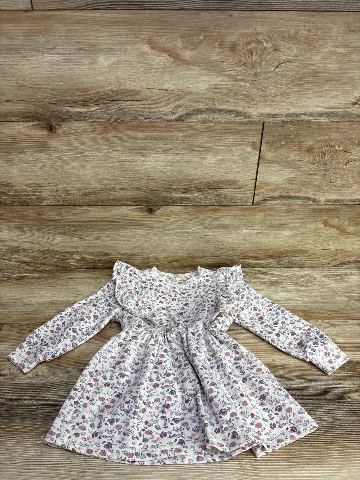 Jessica Simpson Floral Ruffled Sweatshirt Dress White sz 2T