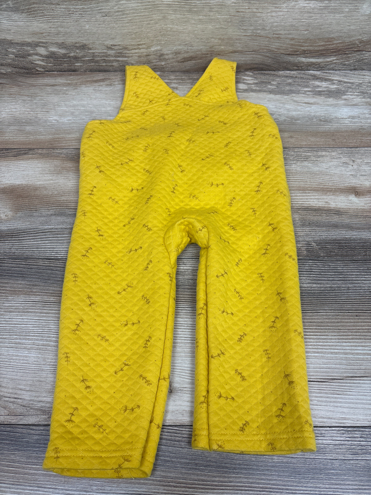Catherine Malandrino Quilted Ruffle Overalls Yellow sz 2T