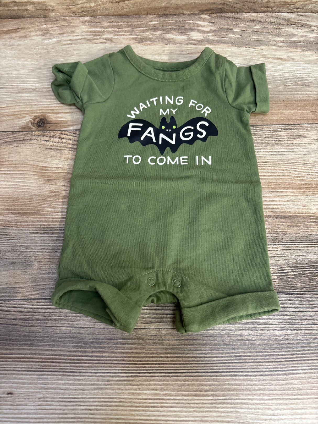 Cat & Jack Waiting For My Fangs Romper Green sz Newborn - Me n Mommy To Be