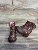 Wonder Nation Faux Leather Western Boots, Brown sz 2c