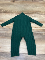 Tahari Shawl-Collar Cable Knit Coverall Green sz 3-6m