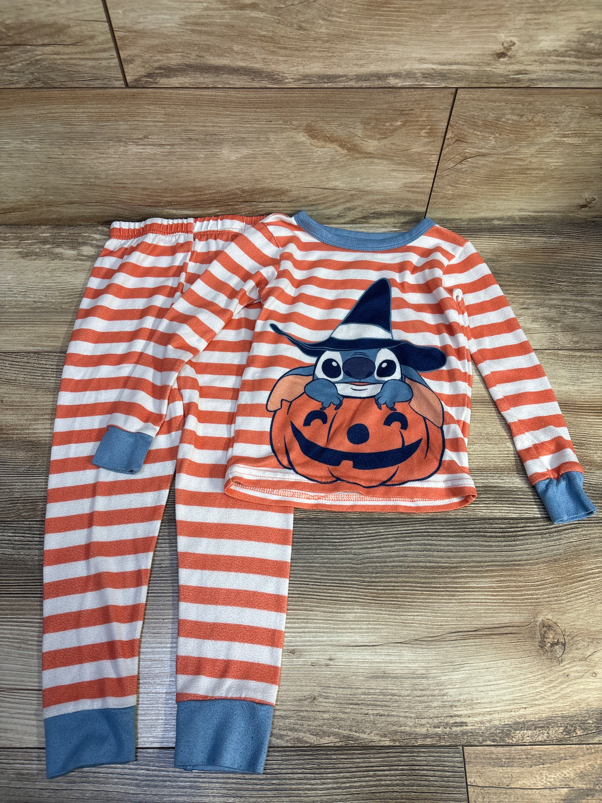 Disney Stitch 2pc Halloween Pajama Set Orange sz 5T