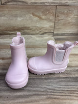 Bearpaw Chelsea Rainboot With Faux Fur Pink sz 4c