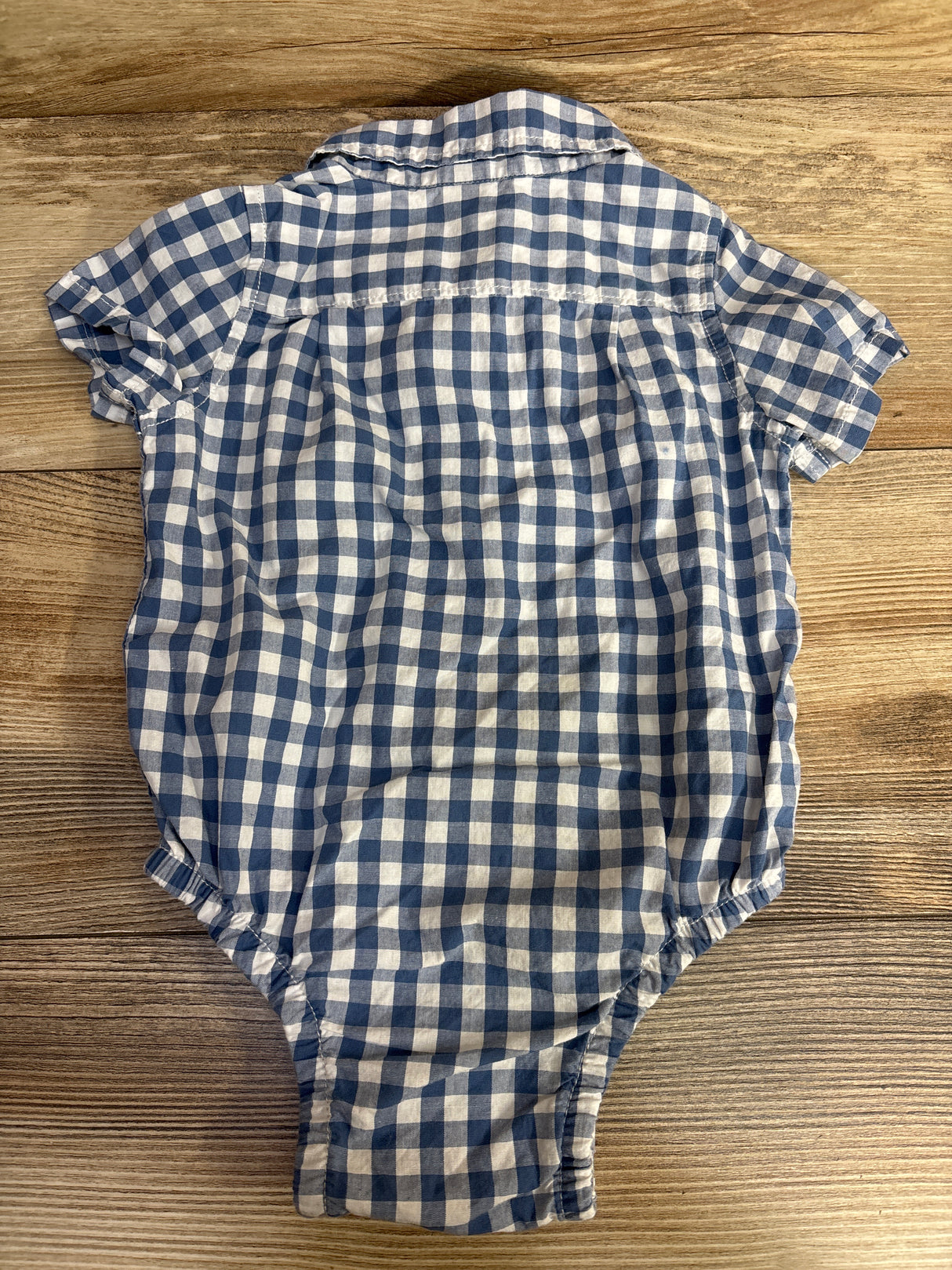 NEW Baby Gap Plaid Button Up Bubble Romper Blue sz 12-18m