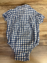 NEW Baby Gap Plaid Button Up Bubble Romper Blue sz 12-18m