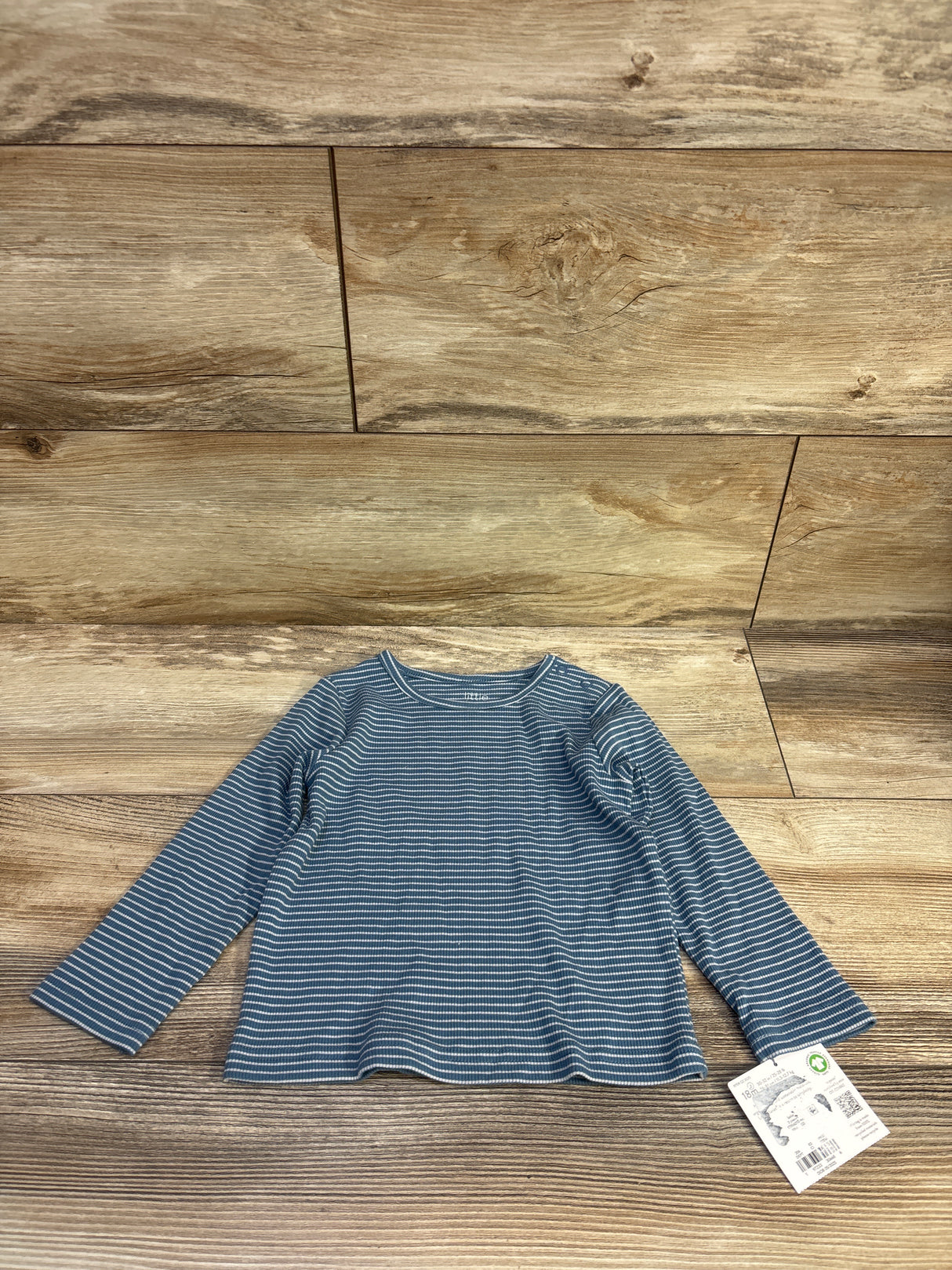 NEW Little Planet Organic Striped Shirt Blue sz 18m