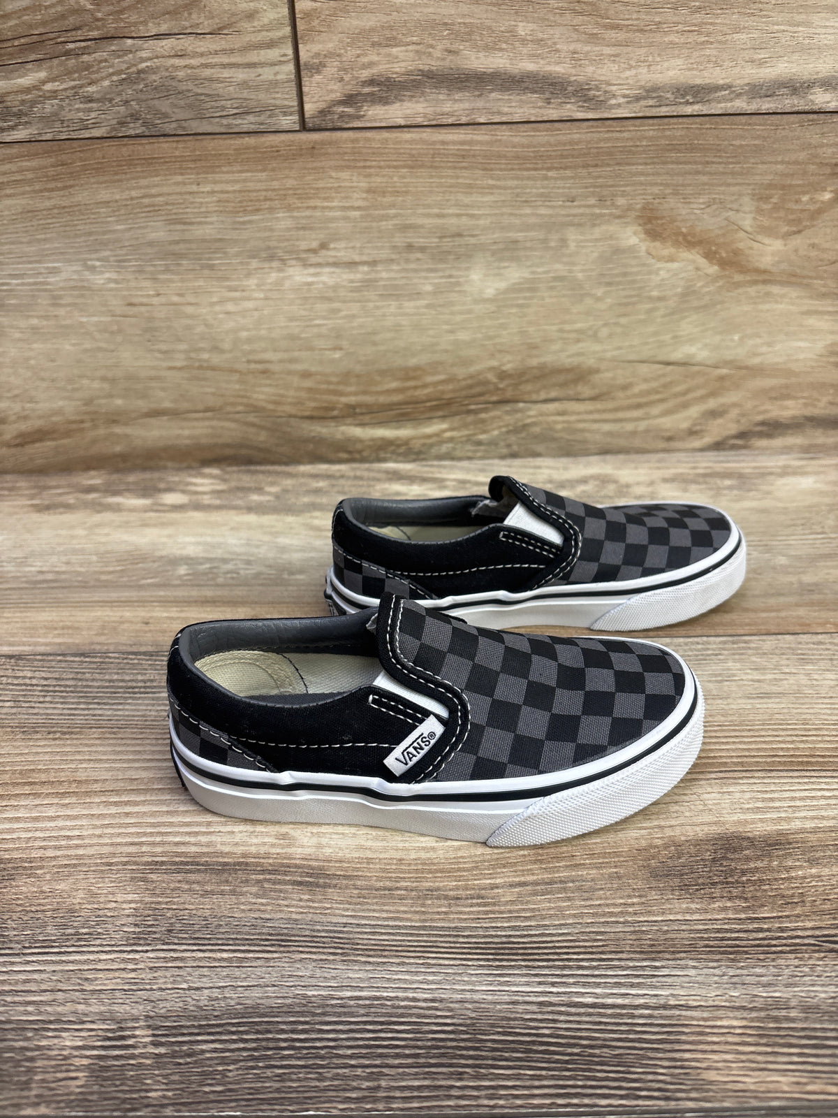 Vans Classic Slip-On Checkerboard Sneakers Grey sz 10.5c