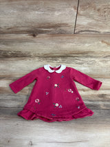 Mayoral Newborn Long Sleeve Embroidered Flower Dress Pink sz 2-4m