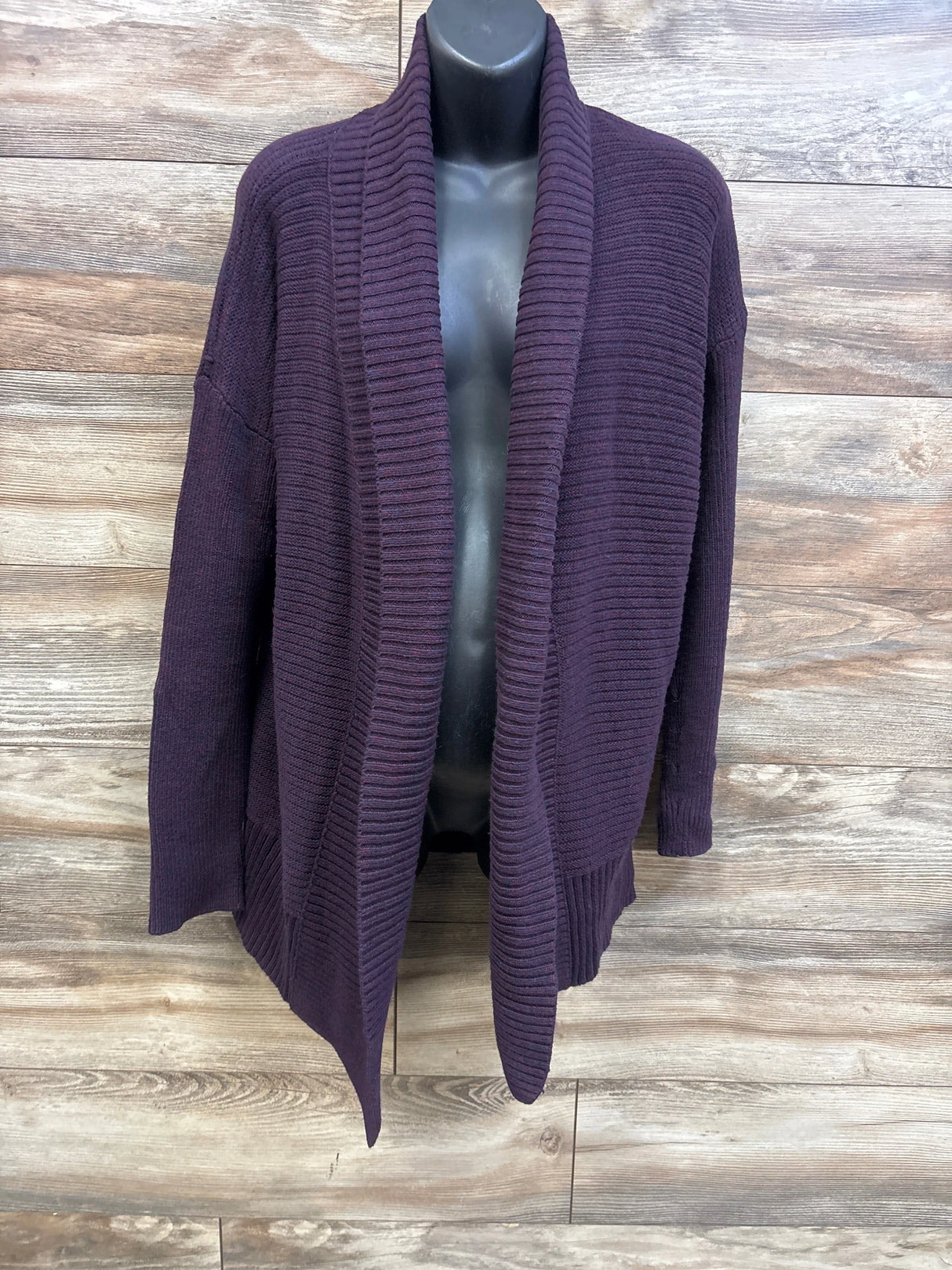 A Pea In The Pod Open Front Knit Cardigan Sweater Purple sz Large
