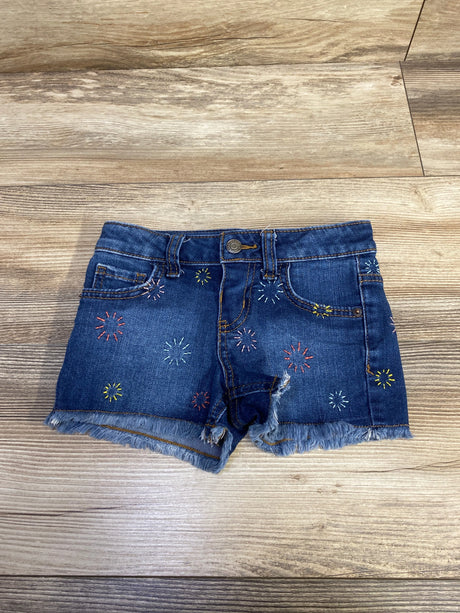 Cat & Jack Embroidered Denim Shorts Blue sz 4T - Me n Mommy To Be