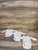 H&M Organic 3pk Ribbed Wrapover Kimono Bodysuits White sz Newborn