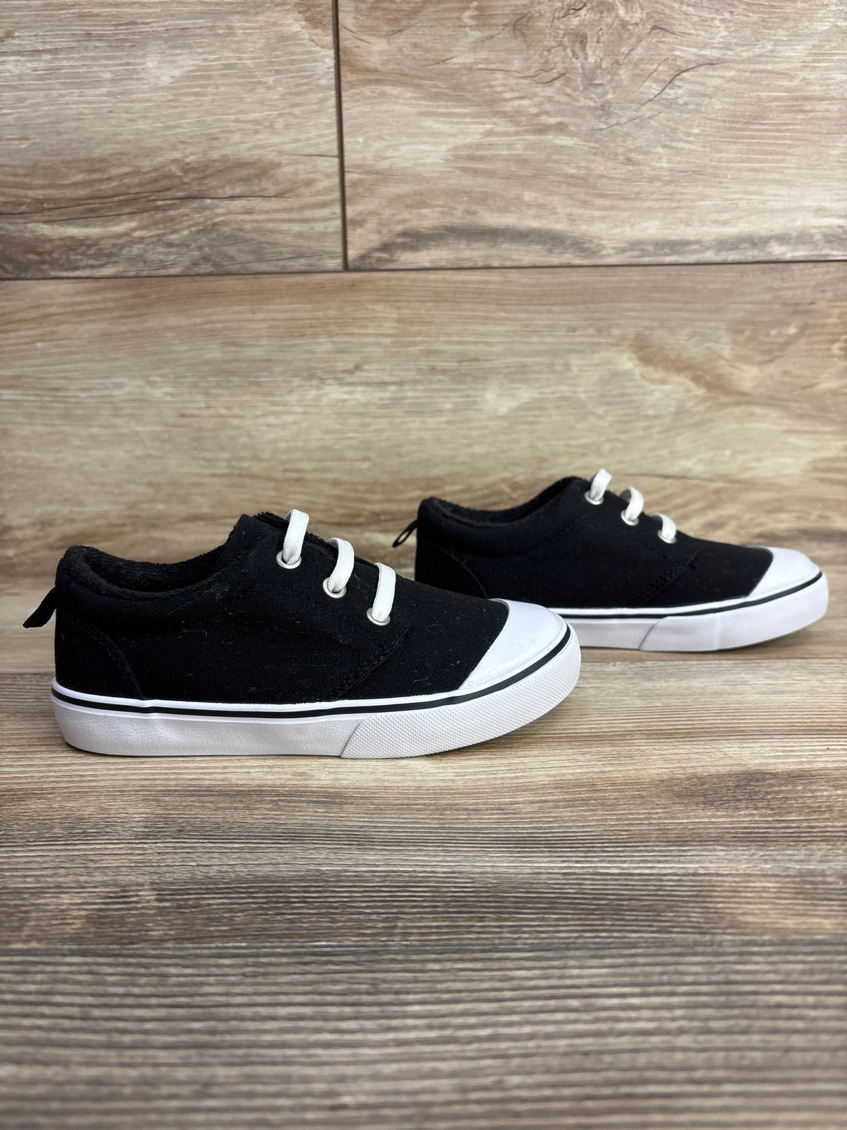 Wonder Nation Elastic Sneakers Black sz 10c