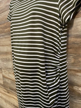 Heart & Hips Striped Short Sleeve Bodycon Green XL