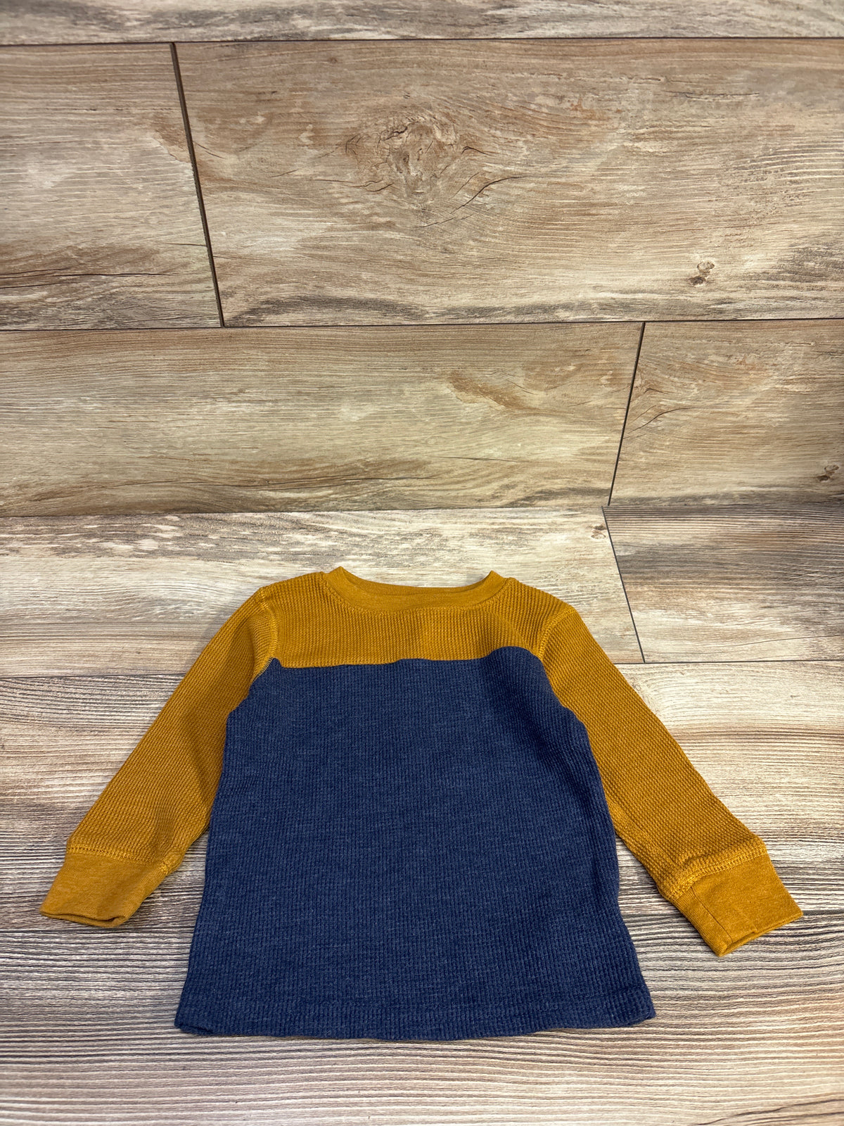 Cat & Jack Long Sleeve Waffle Knit Shirt Orange sz 18m