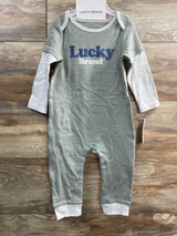 NEW Lucky Brand Green Coverall & Hat Set sz 12m