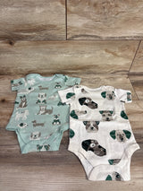 NEW Member's Mark Organic 3pc Puppy Print Bodysuit Set Mint sz 6m