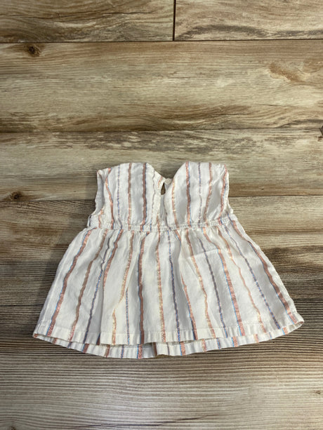 Old Navy Metallic Stripes Top White sz 18-24m - Me n Mommy To Be