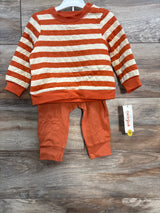 NEW Cat & Jack Striped Sweatshirt & Pants Set Rust sz 12m
