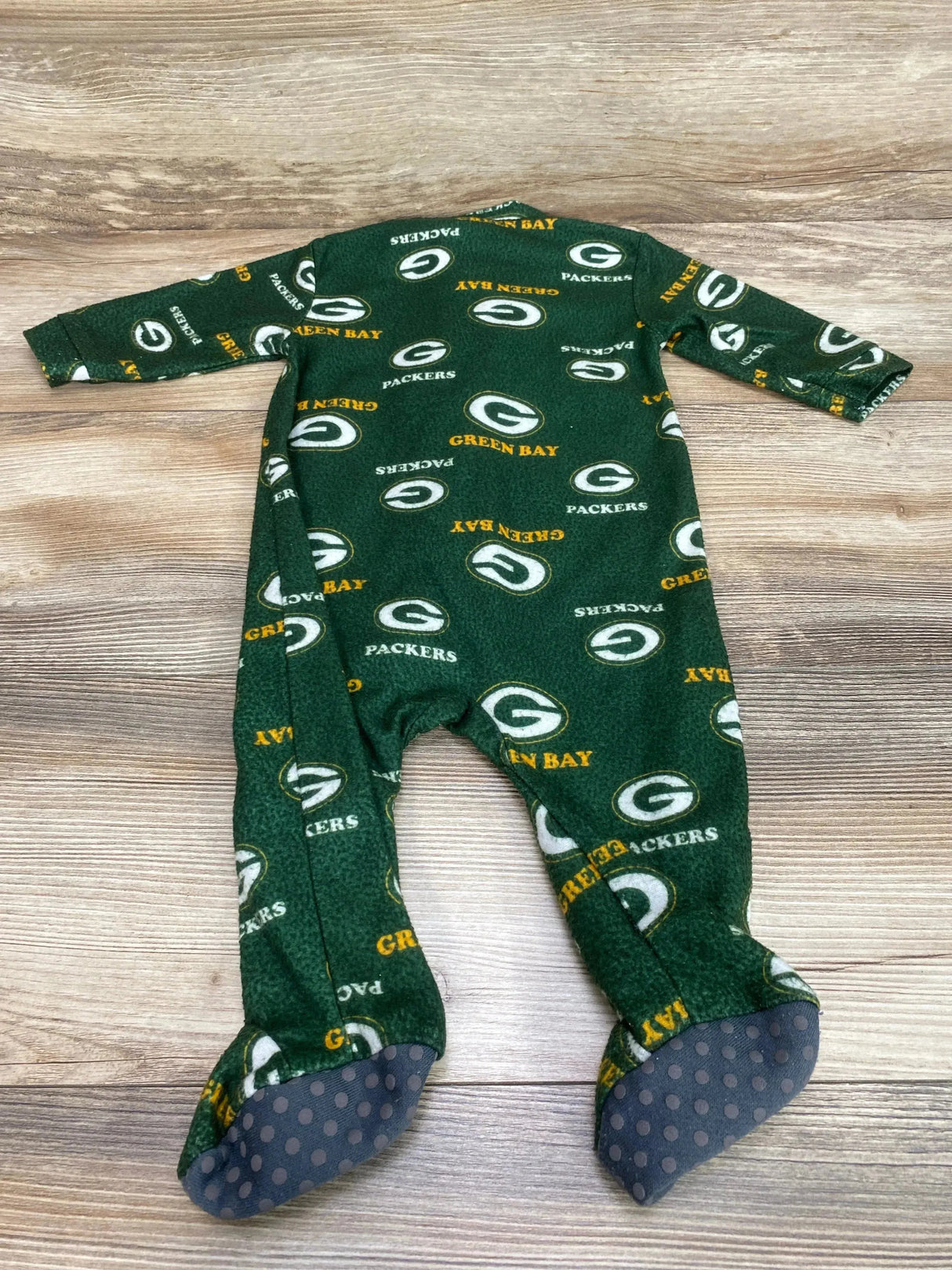 NFL Team Green Bay Packets Sleeper Green sz 3-6m