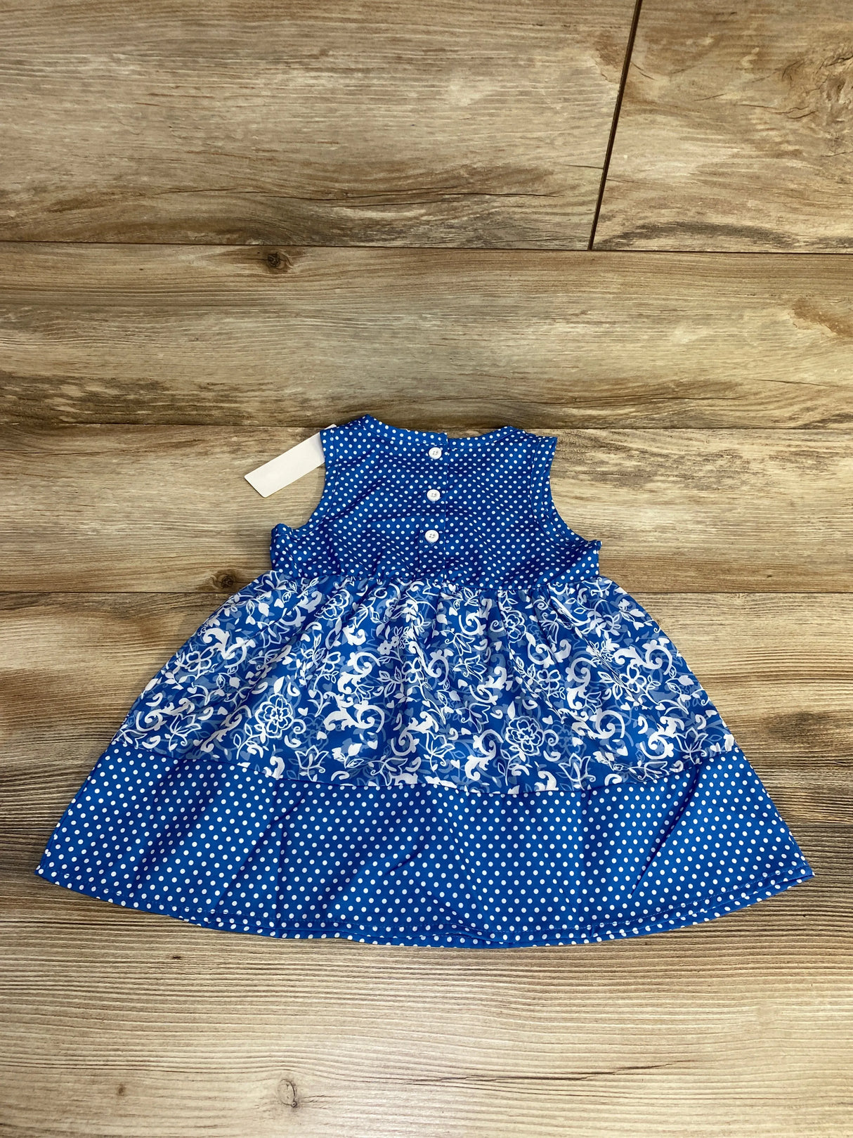NEW Shein Polka Dot Floral Tank Dress Blue sz 12-18m - Me n Mommy To Be