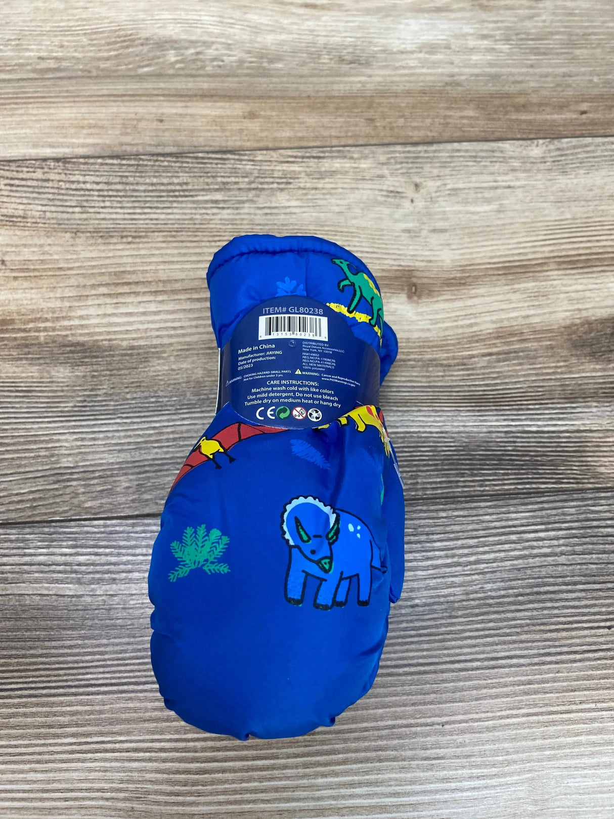 NEW ThermaWear Kid's Ski Blue Dinosaur Mittens