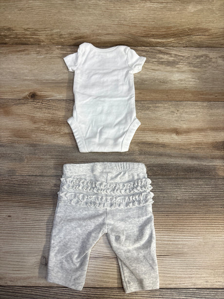 Carter's 2pc Bodysuit & Pants White sz Newborn - Me n Mommy To Be