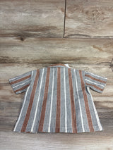 NEW H&M Striped Linen Blend Resort Shirt Beige sz 2T
