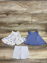 Cynthia Rowley 3pc Mix and Match Top & Short Set White/Blue sz 12m