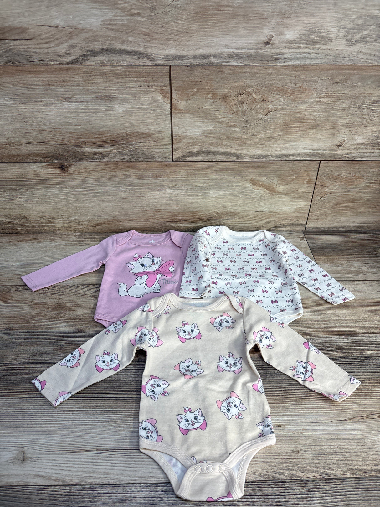 Disney Baby 3pk Marie Bodysuit Set Pink sz 3/6m
