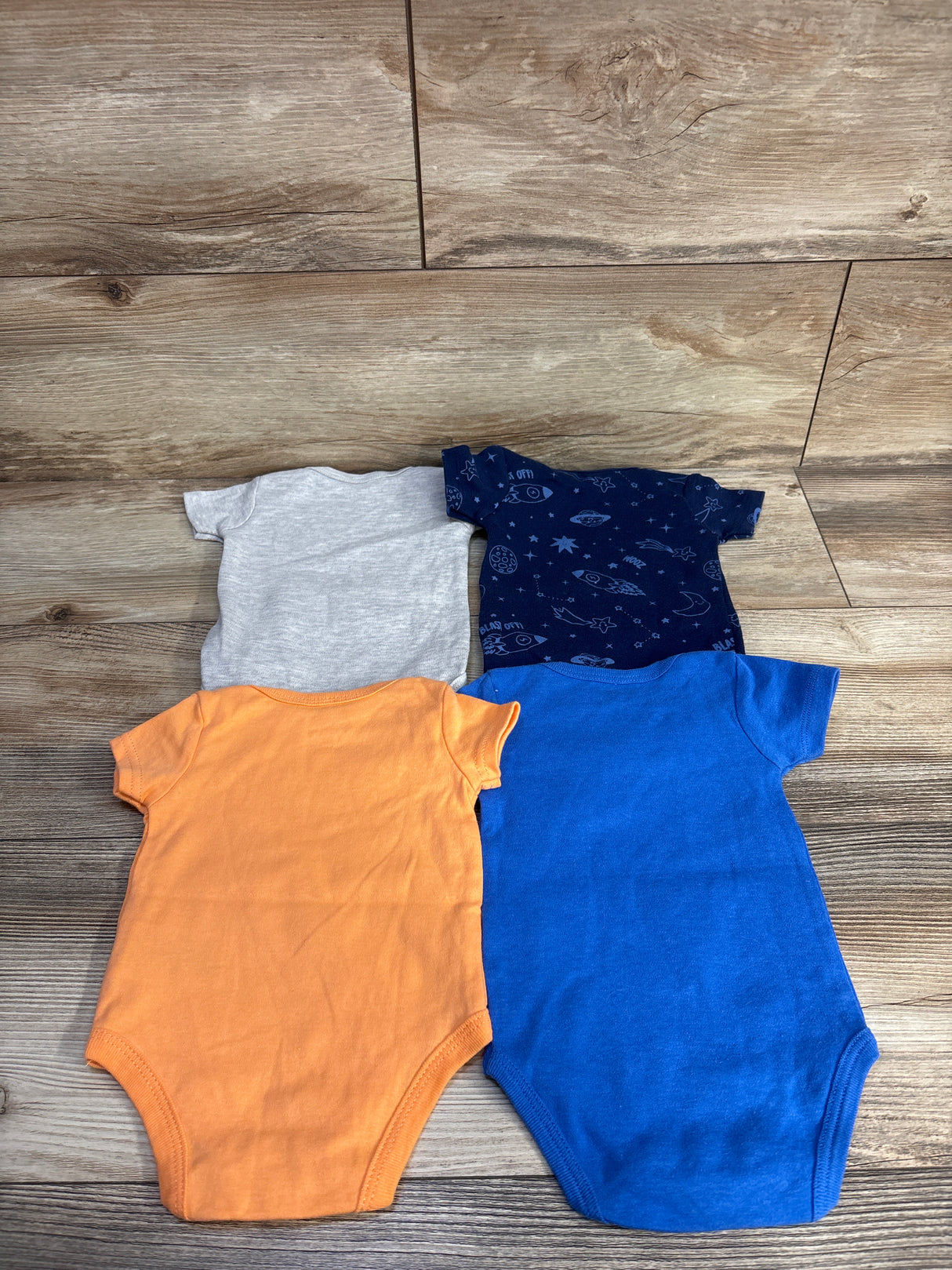 Quiltex 4pk Space Bodysuits Blue sz 0-3m