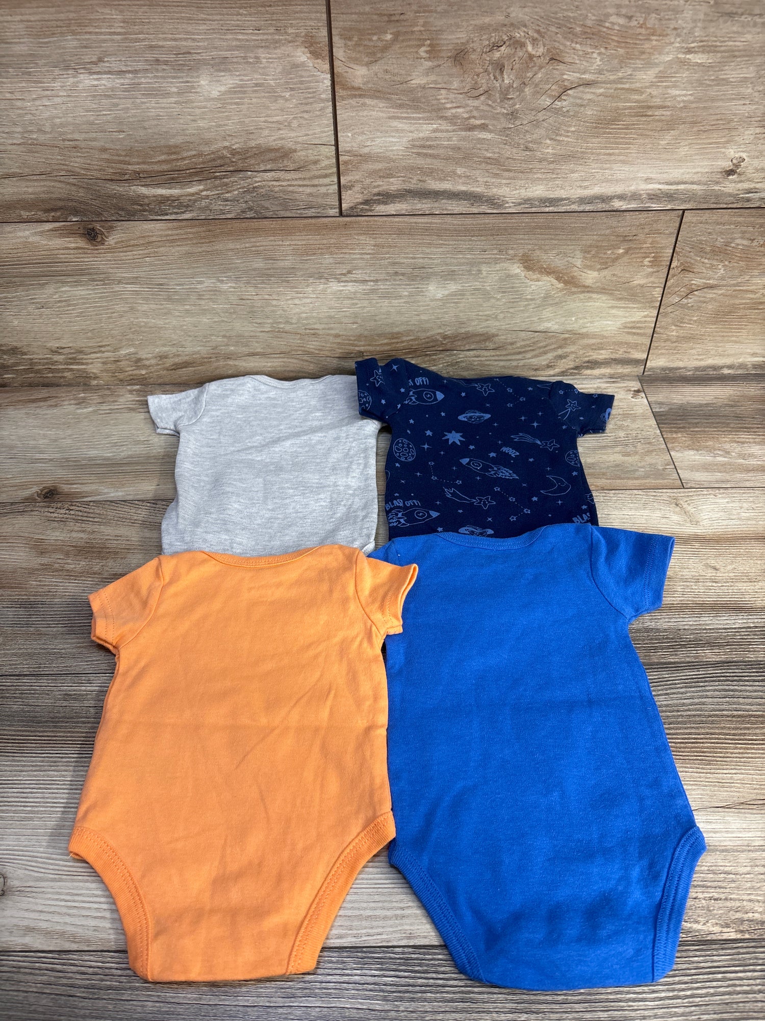 Quiltex 4pk Space Bodysuits Blue sz 0-3m