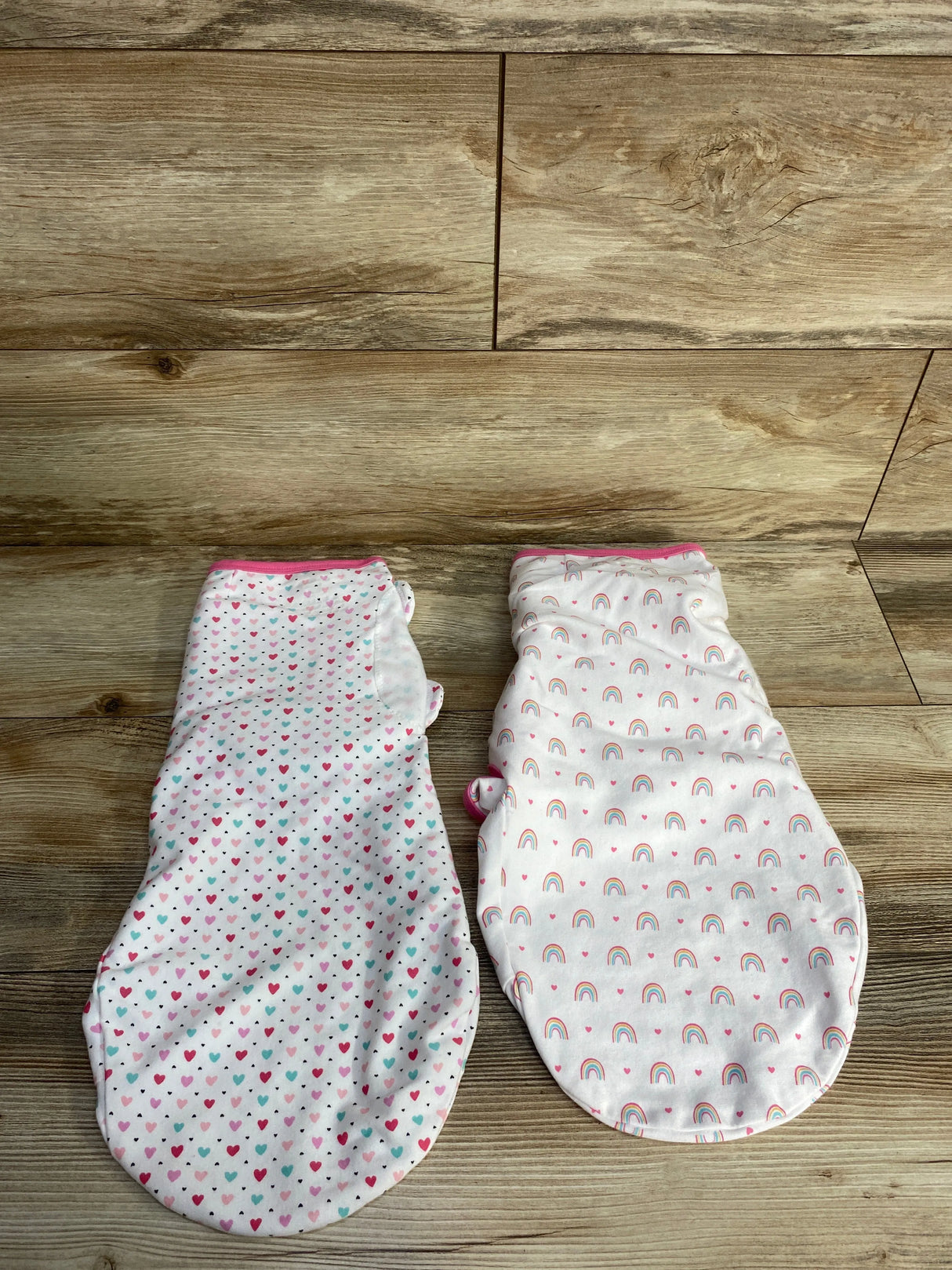 SwaddleMe 2pk Rainbow Print Swaddle Wraps White sz 0-3m