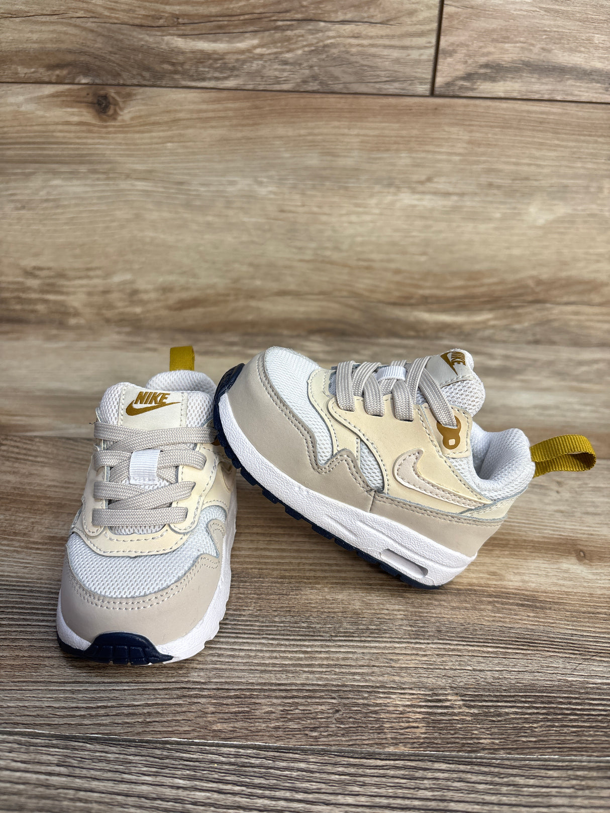 Nike Air Max 1 EasyOn TD 'White Light Orewood Brown' Sneakers sz 4c