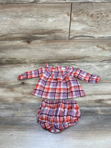 Cat & Jack 2pc Plaid Top & Bloomers Red sz 0-3m