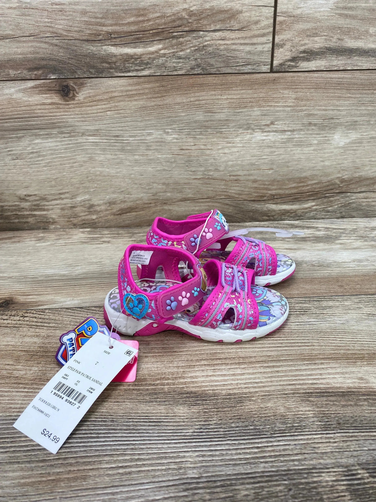 NEW Paw Patrol Adventure Ankle Strap Sandals Pink sz 7c - Me 'n Mommy To Be