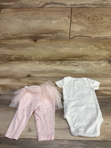 Just One You 2pc Daddy's Girl Bodysuit & Skeggings Set White sz 3m