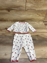 Shein 2pc Cherry Print Shirt & Pants set White sz 1-3m