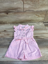 Little Lass Embroidered Denim Shortie Romper Pink sz 3T
