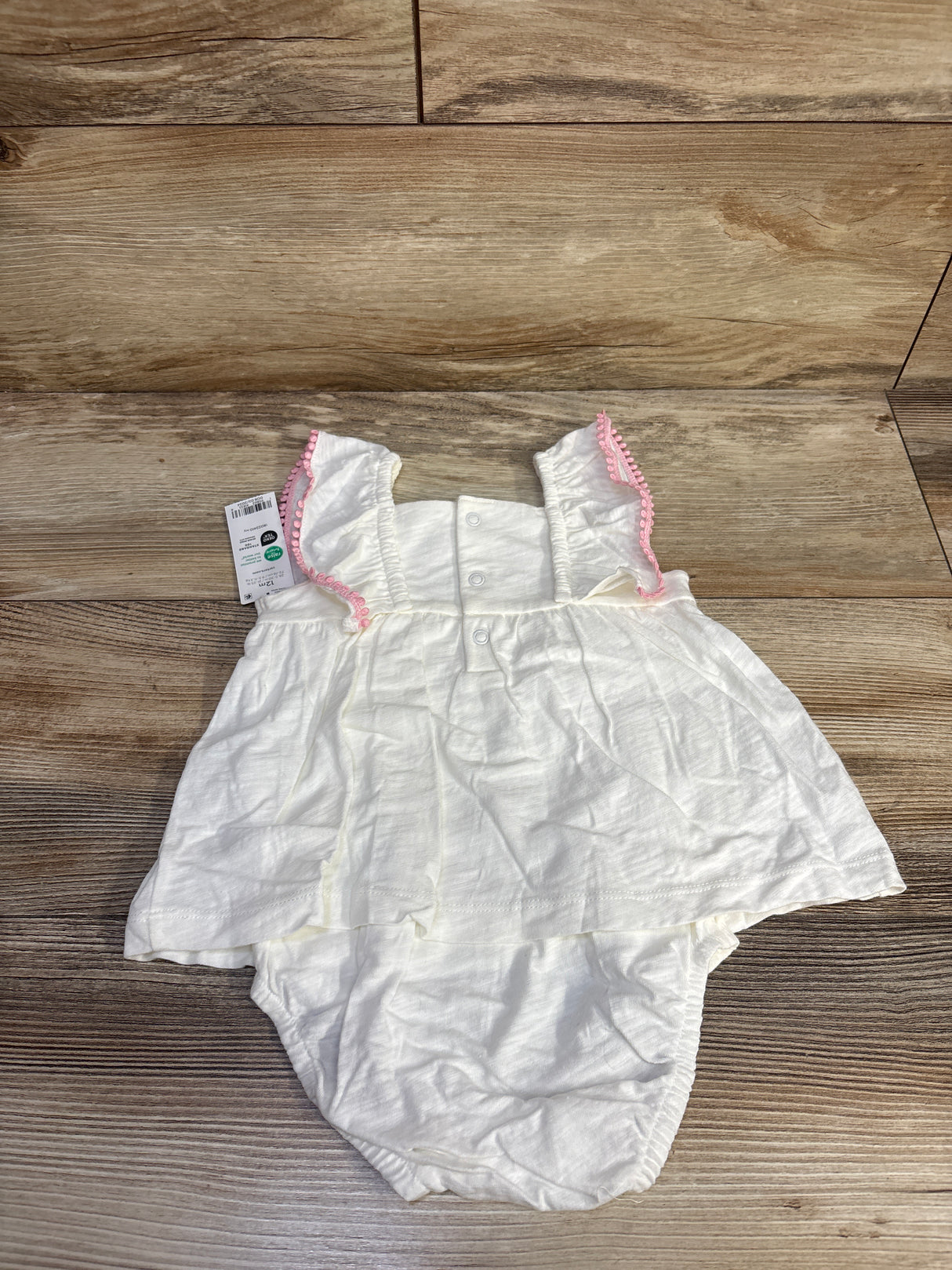 NEW Carter's Embroidered Bodysuit Dress Ivory sz 12m
