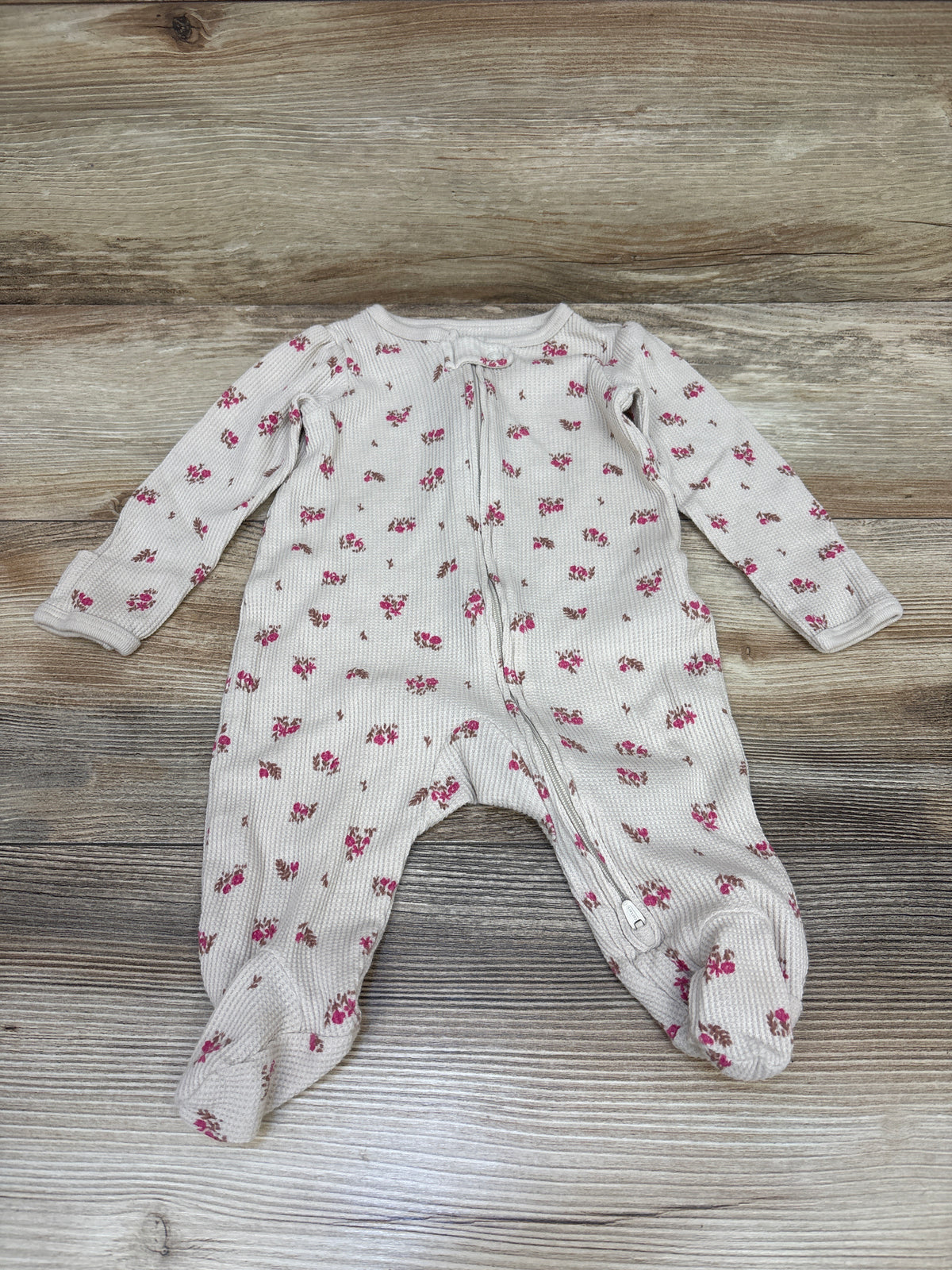 Carter's Floral Waffle Knit Sleeper Beige sz 3m