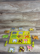Melissa & Doug Stacking Wooden Chunky Puzzle - Zoo Animals 11pc