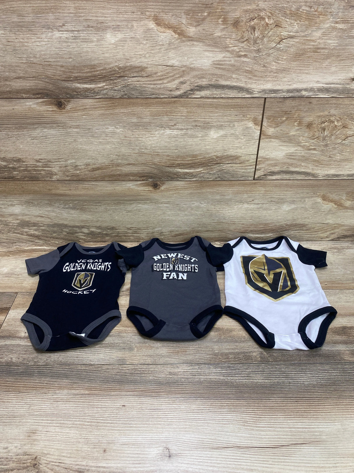 NHL 3pk Golden Knights Bodysuits Grey sz 0-3m