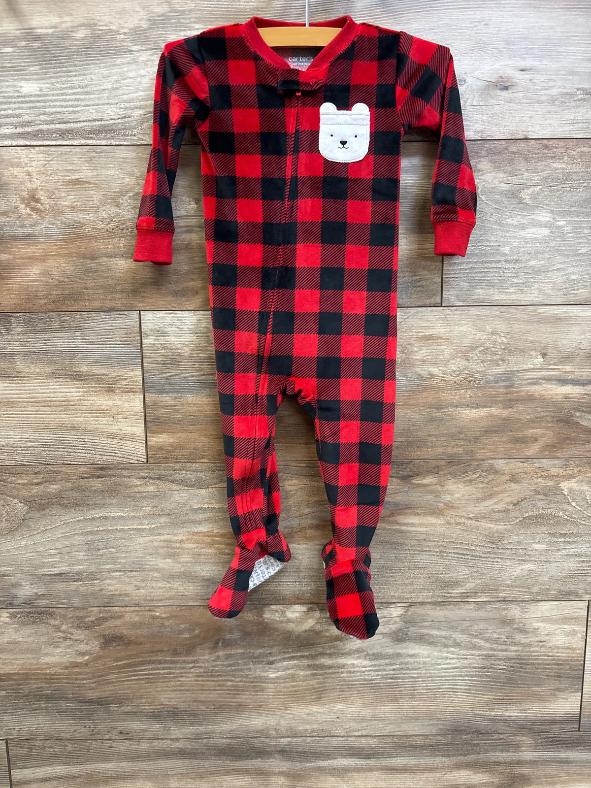 Just One You Buffalo Plaid Blanket Sleeper Red sz 12m