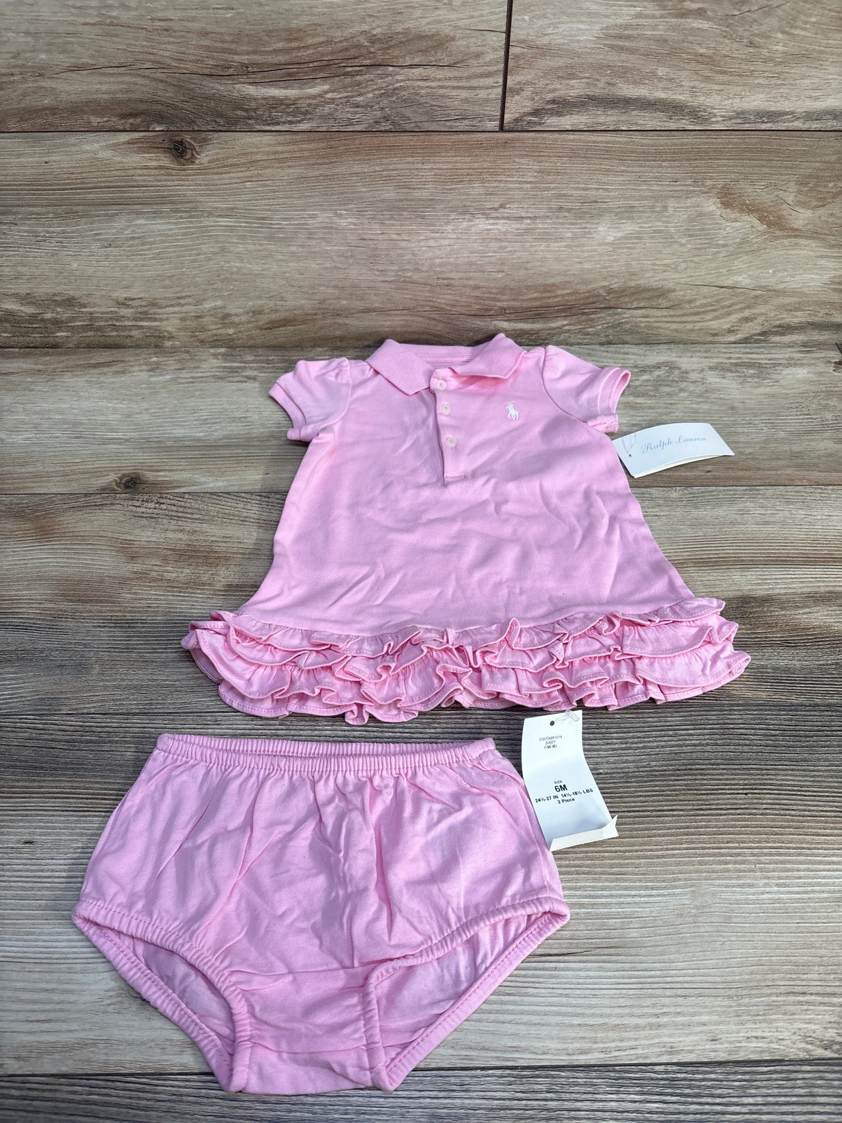 NEW Ralph Lauren 2pc Polo Dress & Bloomers Pink sz 6m - Me n Mommy To Be