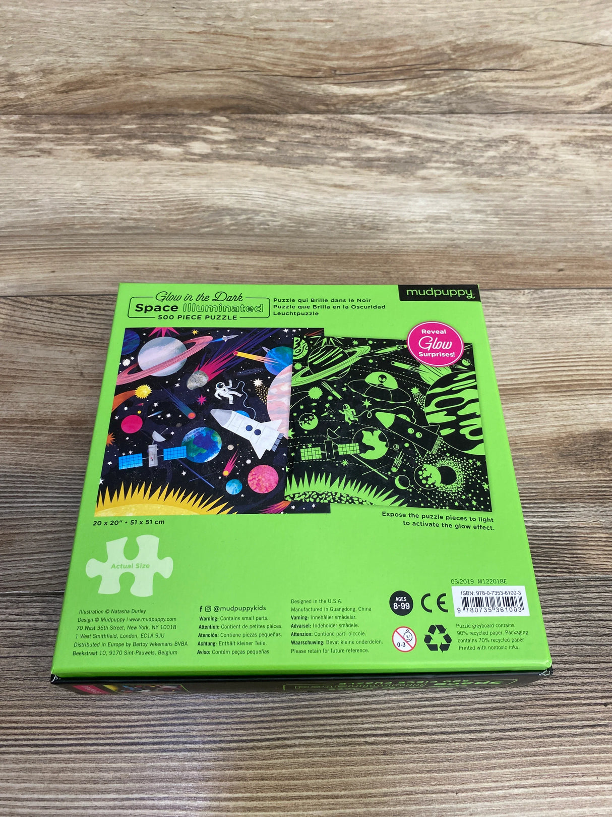 NEW Mudpuppy Glow in the Dark Space Puzzle - 500 pc