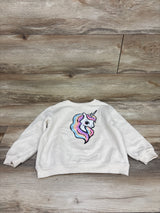 H&M Unicorn Flip Sequin Pullover Sweatshirt Ivory sz 5/6T