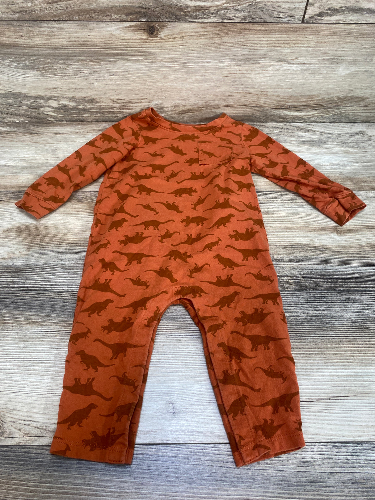 Old Navy Dinosaur Coverall Orange sz 12-18m