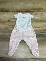Rock A Bye Baby Boutique 2pc Little Princess Bodysuit & Pants Set White sz 0-3m